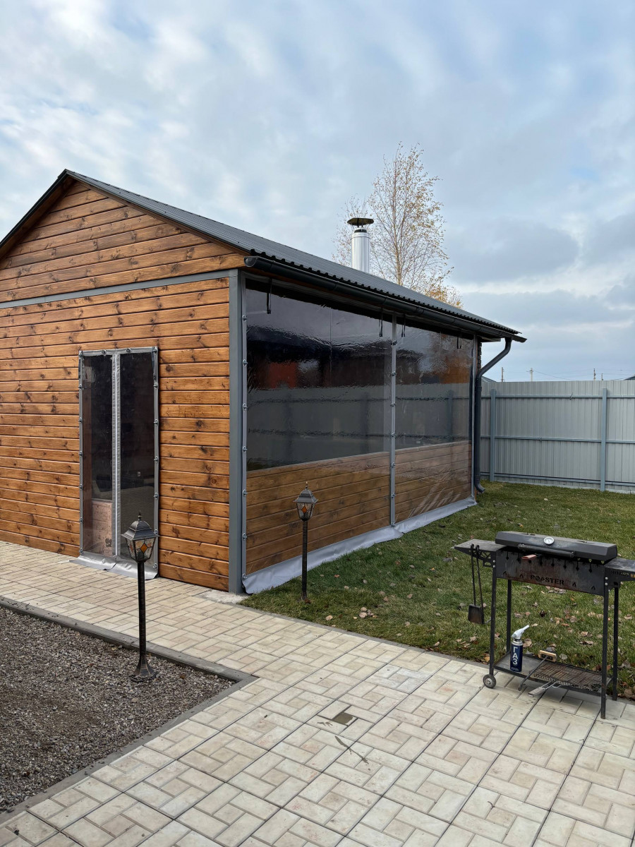 Мягкие окна из ПВХ 500 МКР. (Окантовка OXFORD), 1 М2. для лоджии